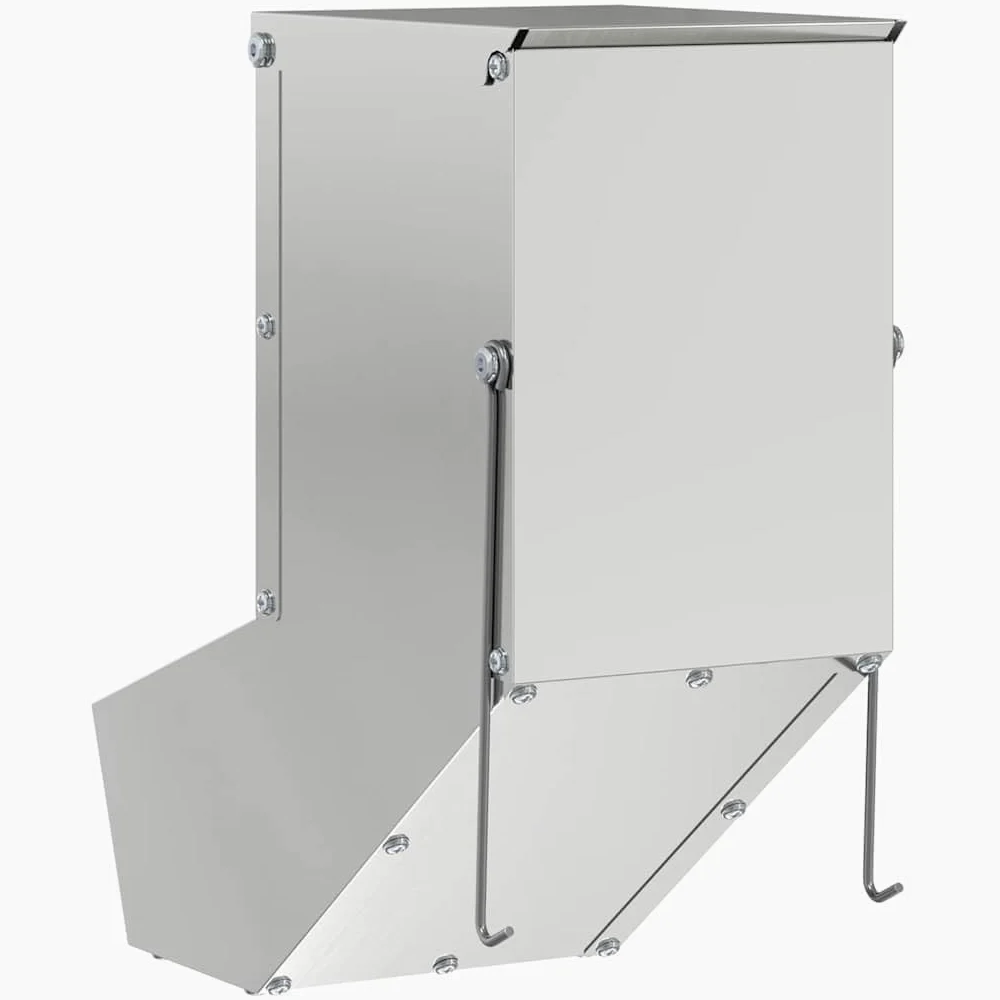 Mangiatoia per conigli, argento, 12,5 x 26 x 28,5 cm, in acciaio zincato