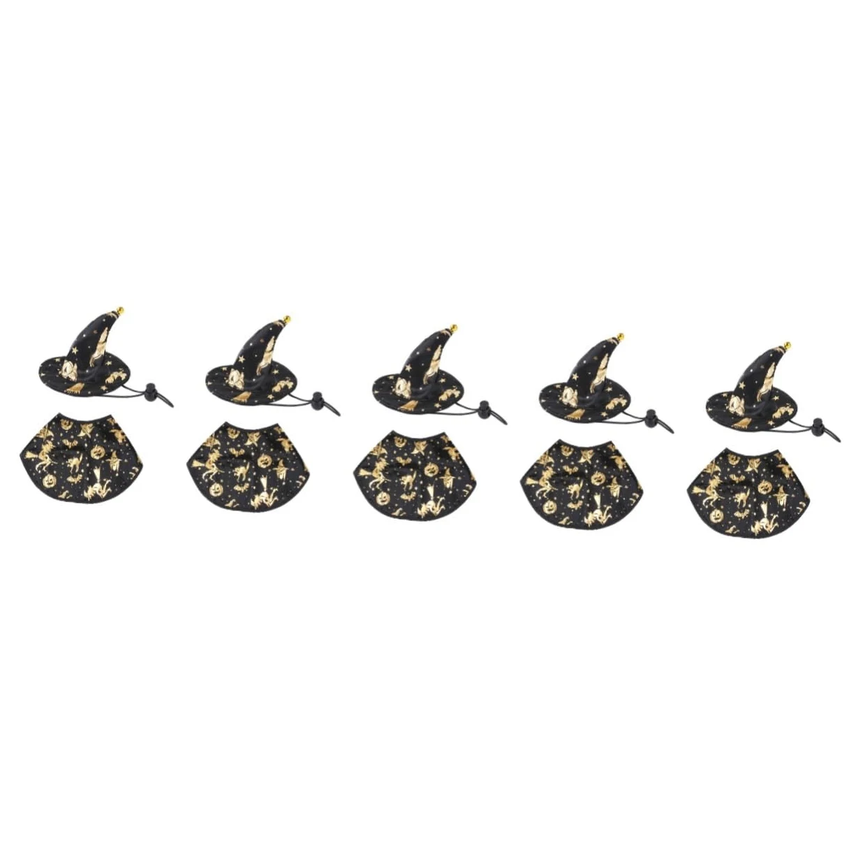 FRCOLOR 5 Set Stampato Mantello Da Mago Costume Per Il Gatto Mantello Da Strega Piccolo Cane Halloween Costume Del Cane Vestiti Dell'Animale Domestico Di Halloween o Del
