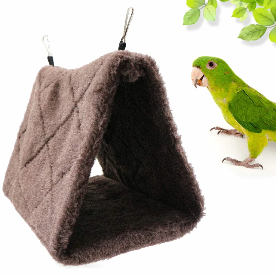 Amaca per Uccelli Nido D'uccello Giocattolo per Pappagalli, Cuccia da Appendere per Gabbia, Appesa Cuccia di Peluche,Happy Hut Letto Tenda, per Ara, Parrocchetti, Cacadu Canarini.