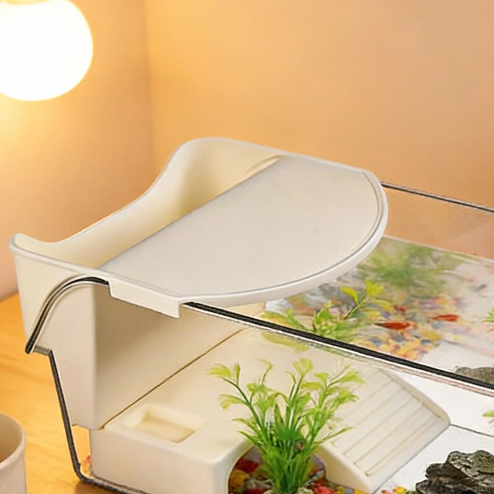 Acquario per Tartarughe Acquatiche | Vasca per Rettili | Habitat Trasparente con Zona Basking per Piccoli Animali Gechi Pesci Anfibi