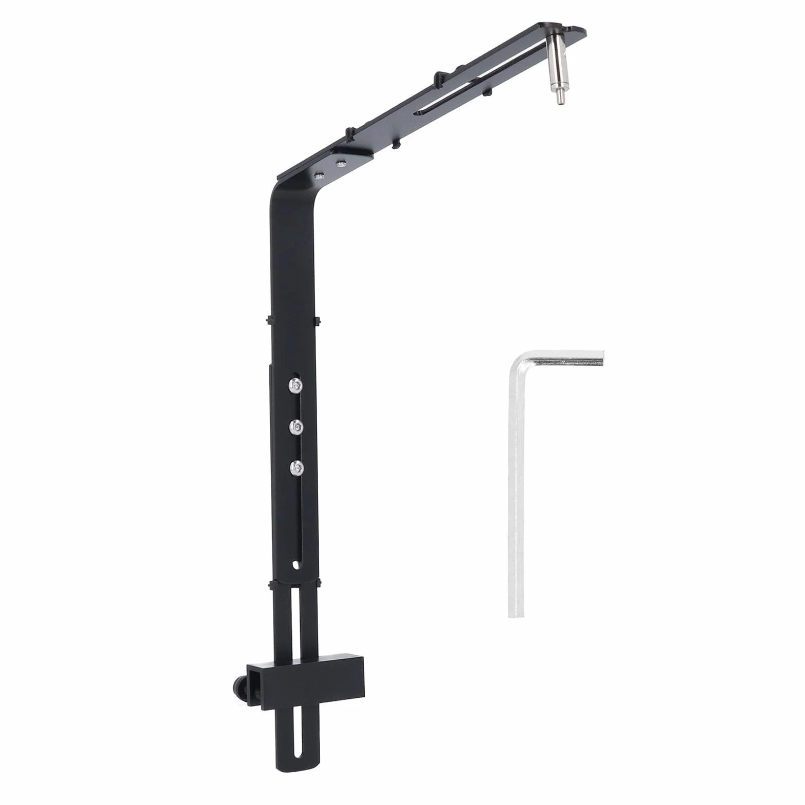 Staffa per Luce per Acquario in Lega di Alluminio Kit Supporto per Luce per Acquario Regolabile in Altezza Professionale per Lampada a Sospensione (Nera)