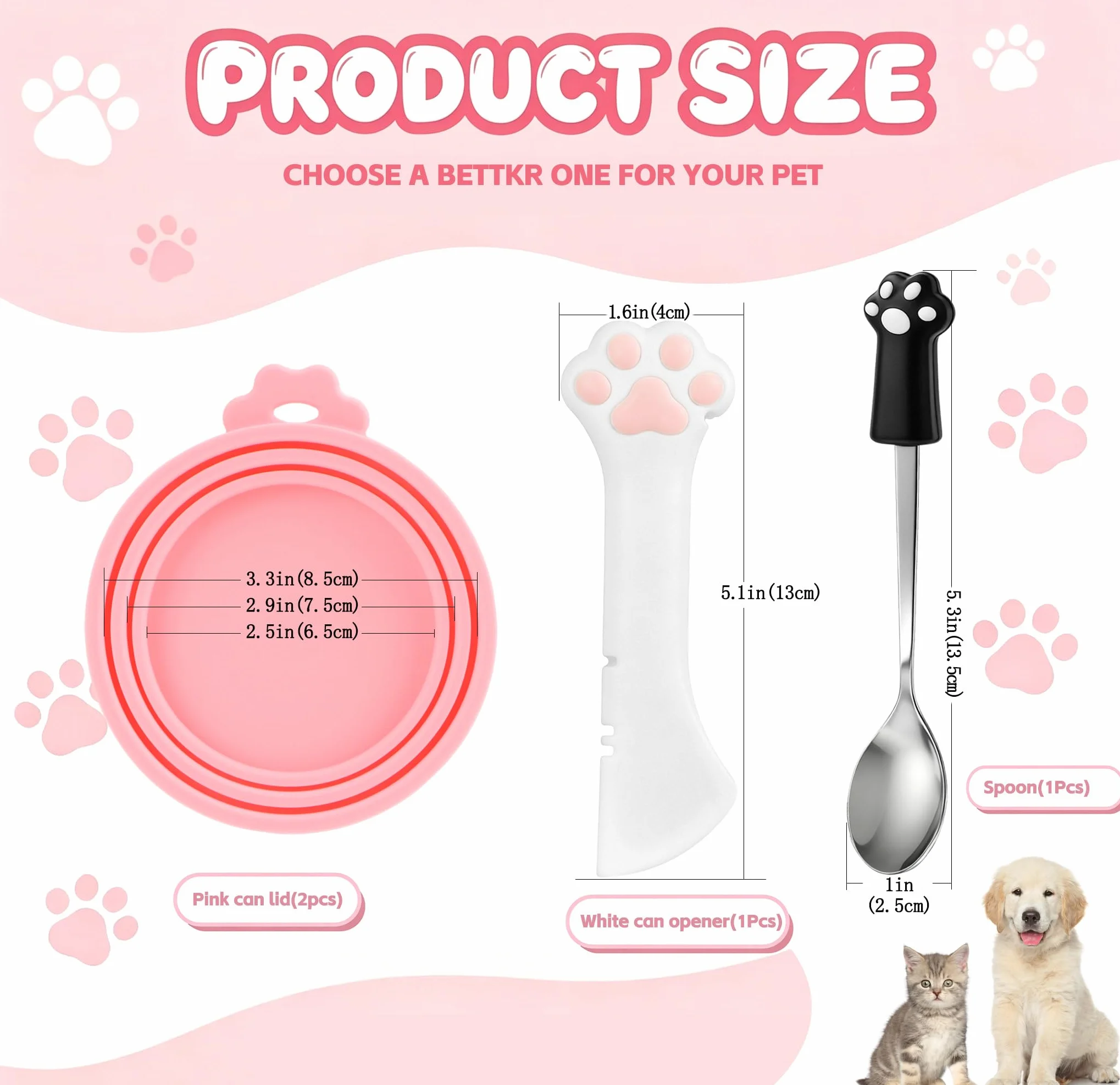 4 Pezzi Coperture per Lattine per Animali, Forma di Zampa Carina per Cucchiaio, Coperchi per Scatolette di Cibo per Cane Gatto
