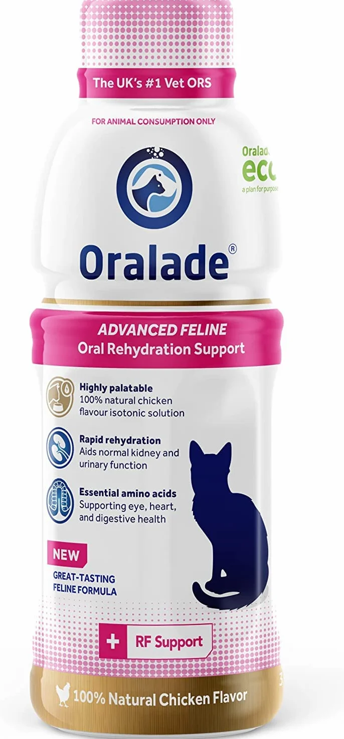 oralade RF Support Cat | Confezione Doppia | 2 x 330 ml | Alimento complementare per Gatti | per Il Supporto nelle malattie renali | Contiene Importanti elettroliti, liquidi e aminoacidi
