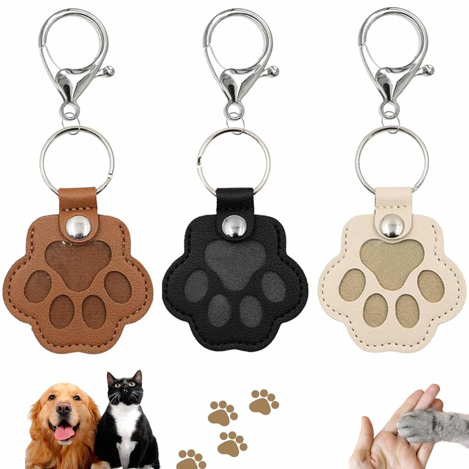 Portachiavi in pelliccia di animale domestico, Ciondolo trasparente per capelli di gatto, Ricordo commemorativo leggero per borsa
