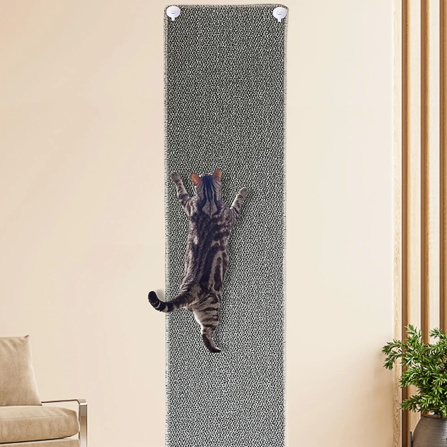 Rainmae Tappetino Tiragraffi per Gatti, 180 x 40 cm Ispessito Extra Large Tappetino Tiragraffi da Parete, Cuscinetto Tiragraffi per Gatti in Sisal Anti Graffio Tiragraffi da Parete Tappeto Rampicante