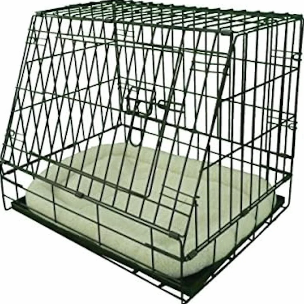 Ellie-Bo Gabbia inclinata per Cani, Pieghevole, con Vassoio in Metallo Non masticabile e Parte Anteriore inclinata, per Auto, Piccola, 61 cm, Nero