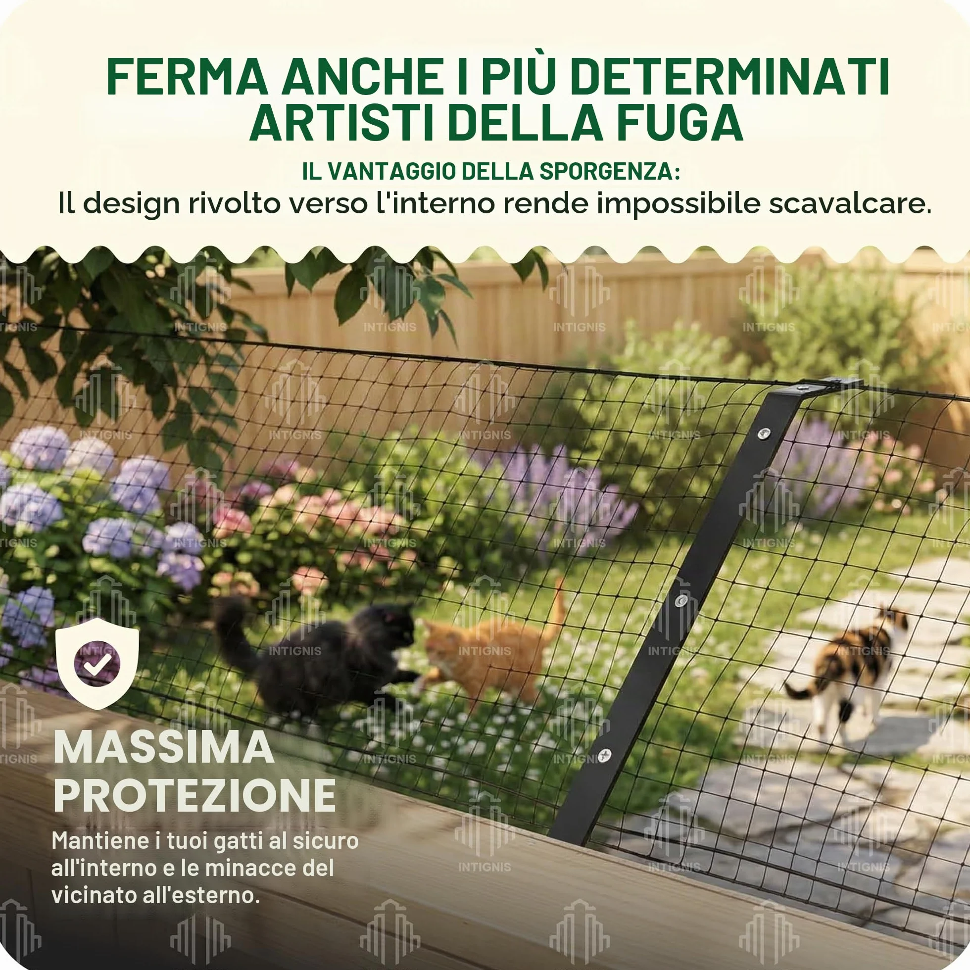 Recinzione Anti-Scavalco per Gatti Definitiva – Barriera Sicura per Recinzione da Giardino, Kit di Recinzione a Maglia per Giardino Resistente alle Intemperie per la Sicurezza e Protezione dei Gatti