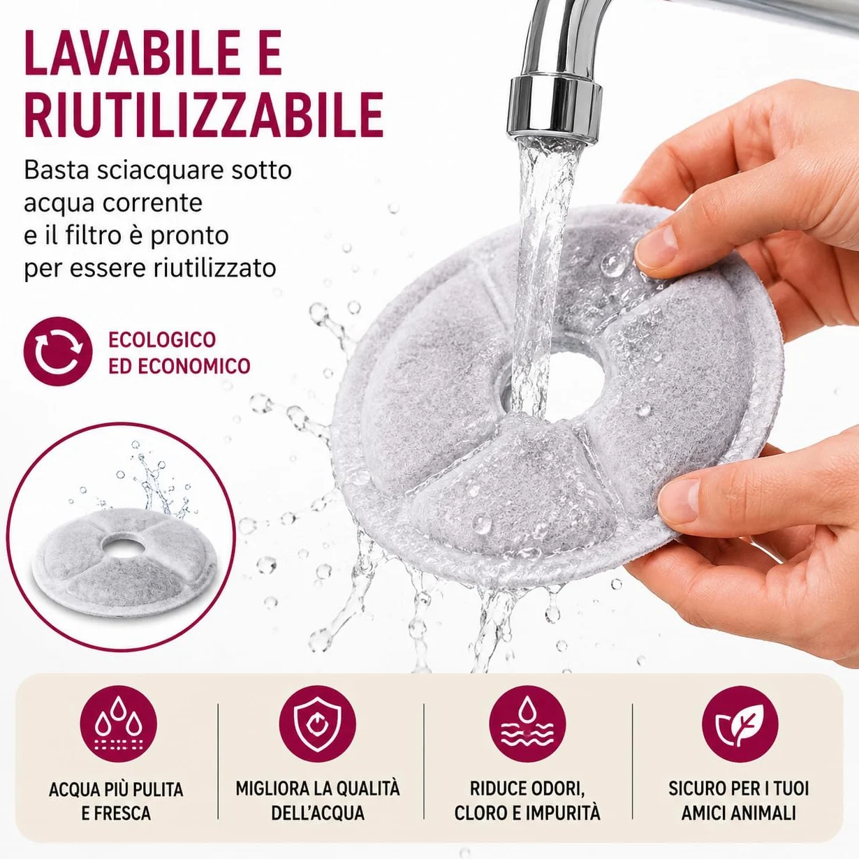 Fontana per Gatti e Cani 2,5 L con Filtro a Carbone Attivo Verde | Indicatore Livello Acqua, Funzionamento Silenzioso, 3 Filtri di Ricambio, Luce Indicatore, Dispenser Automatico