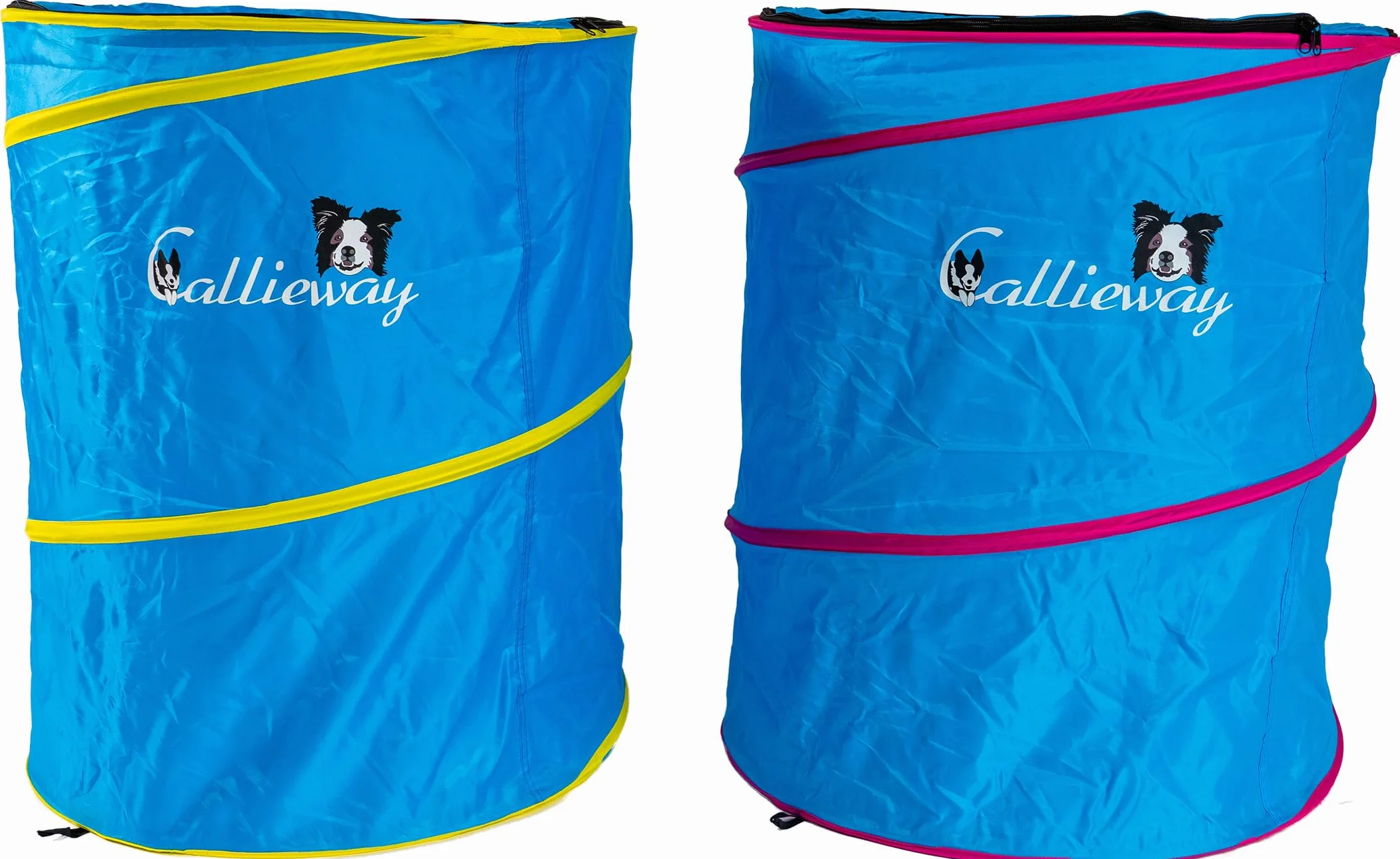 Callieway Hoopers Agility Barrel – Tonnella/barile per addestramento del cane (confezione doppia, blu) | Leggero, stabile e pesante | Include borsa per il trasporto | Agility Parcours per cani | Blu
