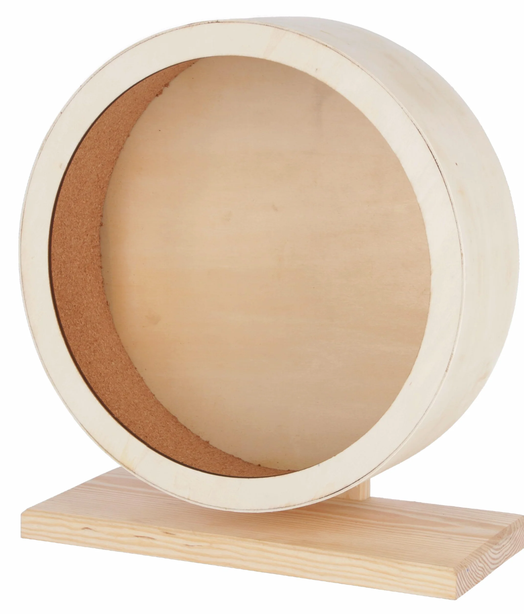 Kerbl Pet Ruota per criceti in legno, Ø 29cm, con superficie in sughero, chiusa, sicura, delicata sulle unghie, silenziosa, ideale per criceti e altri piccoli roditori