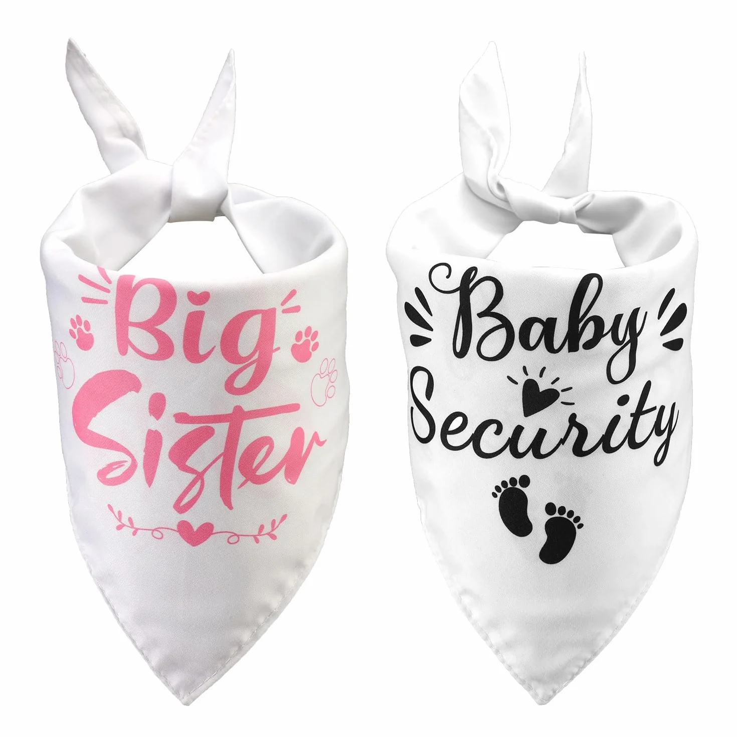 BOXOB 2 Pezzi Bandana per Cani Gravidanza, Bavaglino Triangolare per Animali Domestici Sicurezza Bambino Addestramento Fascia Sorella Maggiore Regalo