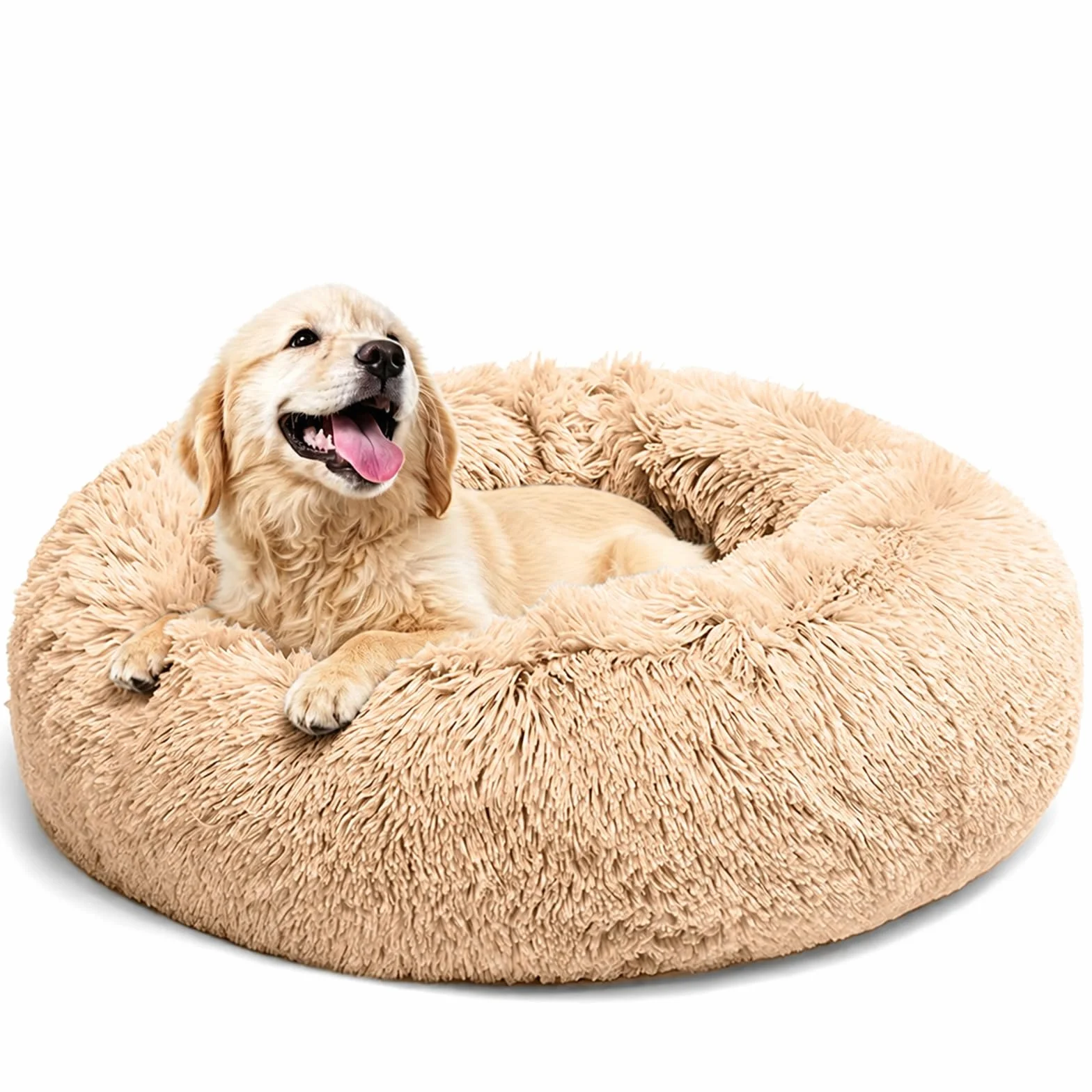 Cuccia morbida per cani rotonda 70 cm lavabile fondo antiscivolo taglia grande media piccola