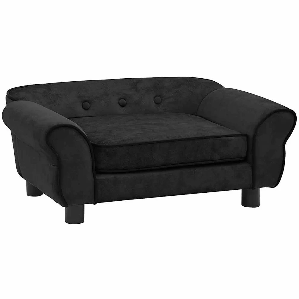 vidaXL Divano per Cani Nero 72x45x30 cm in Peluche