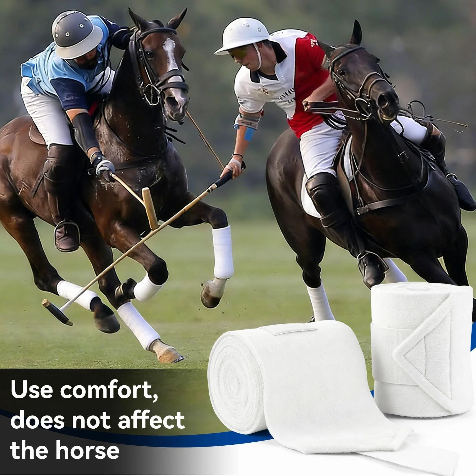 Agatige Bendaggi per Gambe per Cavalli, 4 Rotoli di Fasciatura per Le Gambe del Cavallo Addensato Supporto per Fasciatura della Gamba del Cavallo Attrezzatura Equestre(Bianco)