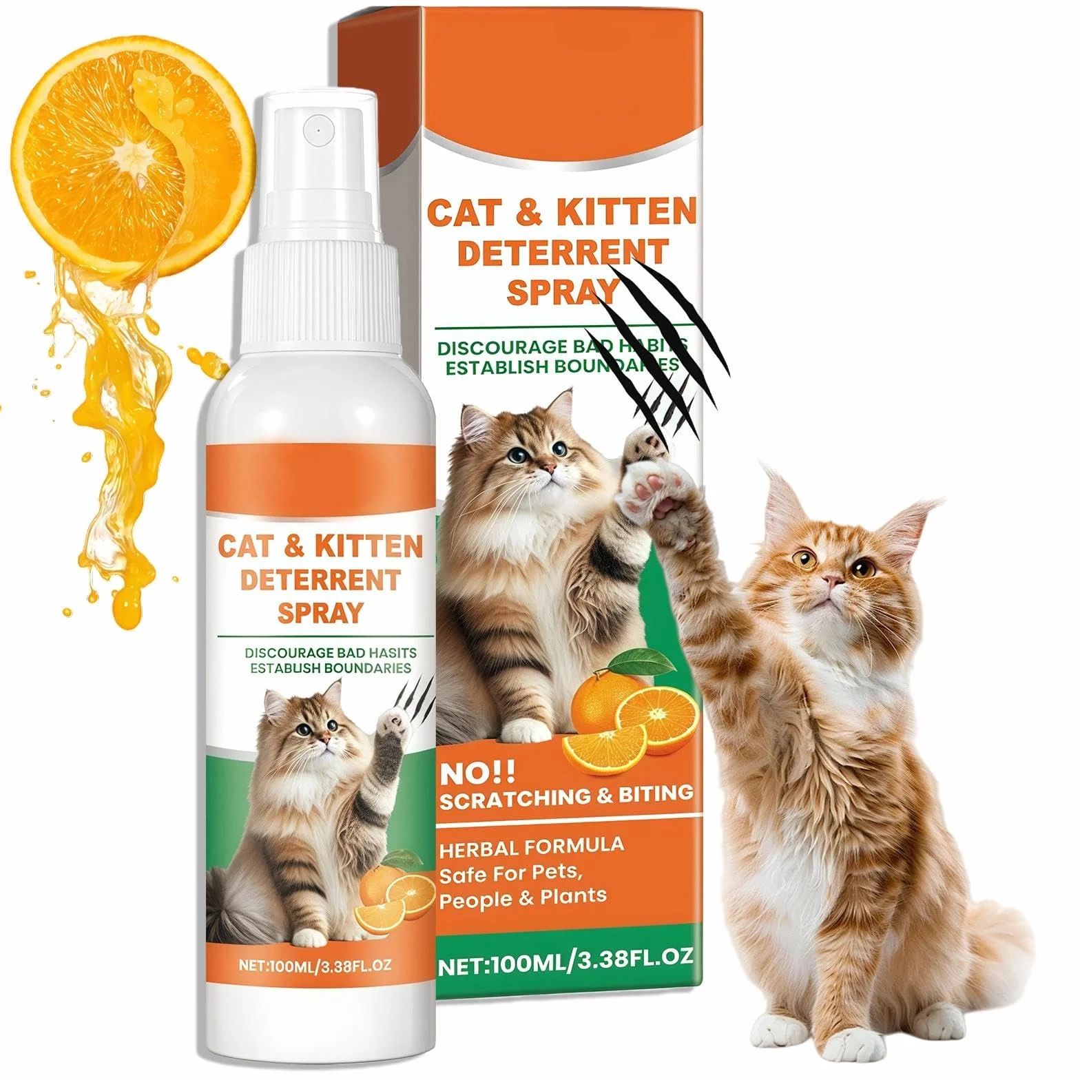 Spray Repellente per Gatti Naturale Anti-Graffio Deterrente, per interni ed esterni, sicuro ed efficace, protegge mobili, divani, tappeti e aree riservate, nuova formula per un migliore addestramento