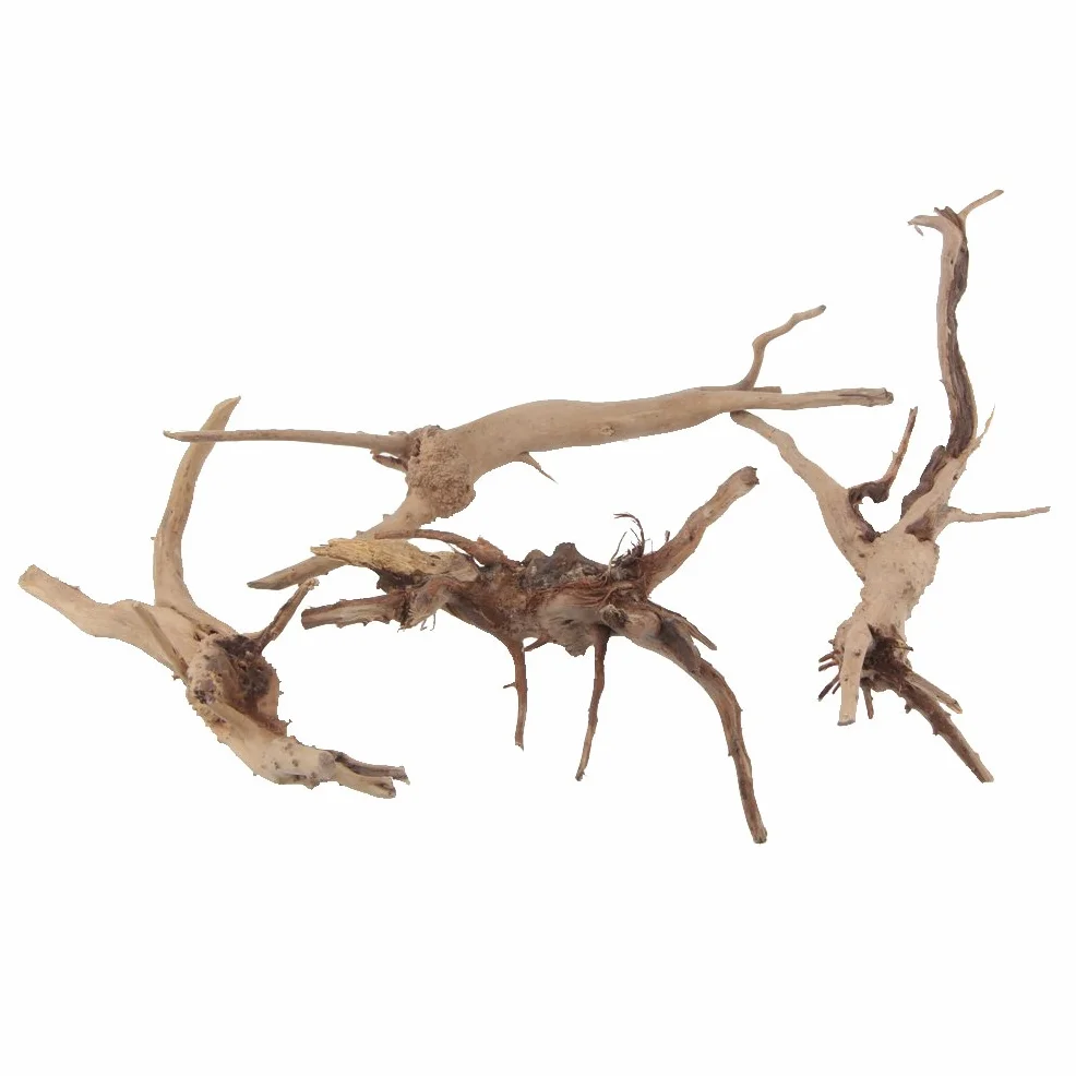 emours Rami di Vite in Legno Naturale rettili, Decorazione per Acquario, Misure assortite, S, 4 Pezzi