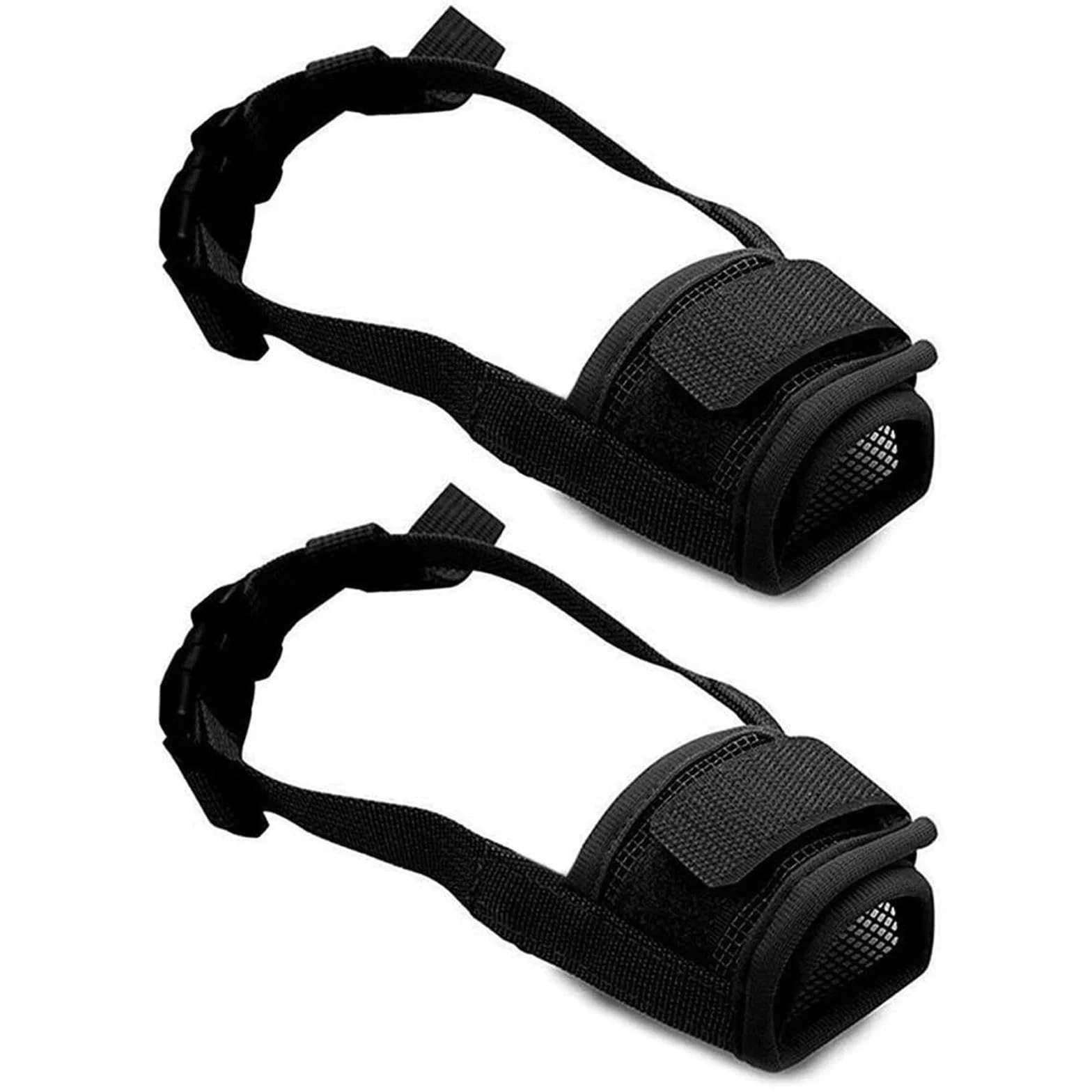 JSTHHTT 2 Pezzi Museruola Per Cane in Nylon, Museruola Cane Piccola Taglia, Museruole Morbido Rete Traspirante, Impedisce di Masticare Anello Regolabile Bevibile Antiabbaio Museruole (Nero, Piccolo)