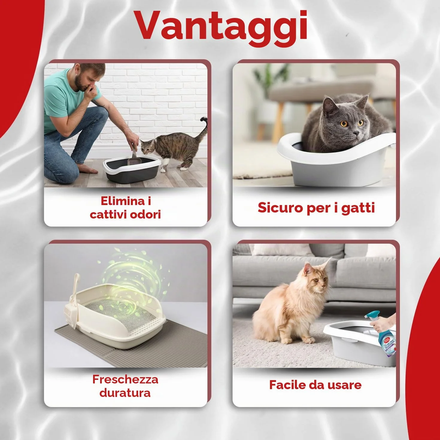 Simple Solution Eliminatore di odori per lettiere per Gatti con Pulizia enzimatica, 500 ml