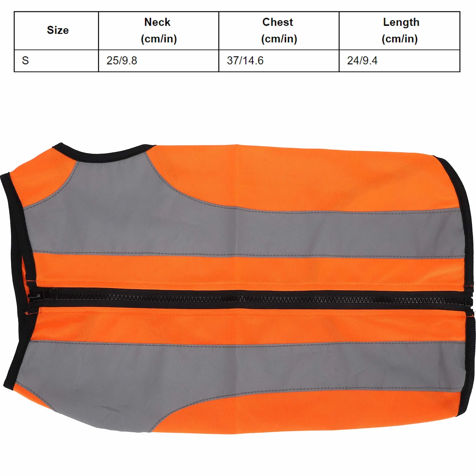 Giubbotto Riflettente di Sicurezza per Cani, Giubbotto Fluorescente Ad Alta Visibilità per Passeggiate Notturne, Gilet con Cerniera per Animali Domestici per Cani di Piccola(L-Arancio fluorescente)