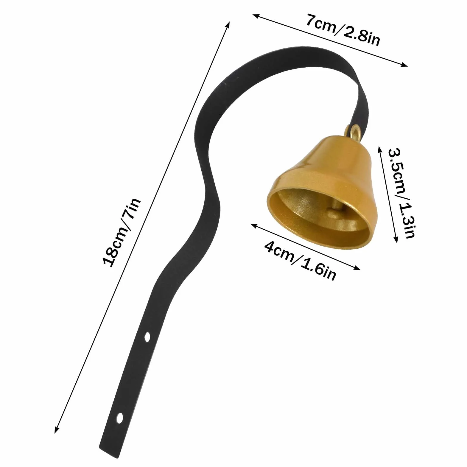 Colexy Campanello Antico Campanello per Negozianti Campanello da addestramento per Cani, Campanello per Porta d'ingresso del Negozio per Decorazione Domestica, Cane vasino (Nero)