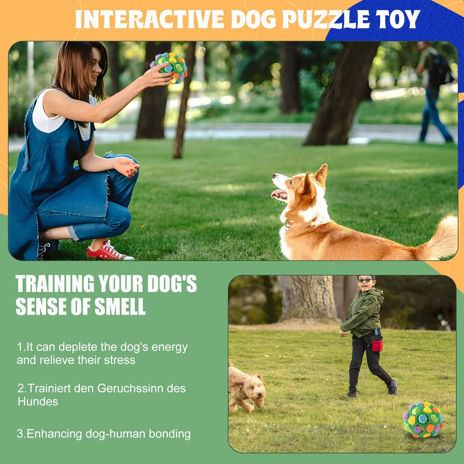 BINYI Tappetino Snuffle Mat per Cani Giochi Interattivi per Cane Indistruttibile Giocattoli Palla da Fiuto per Cani Addestramento