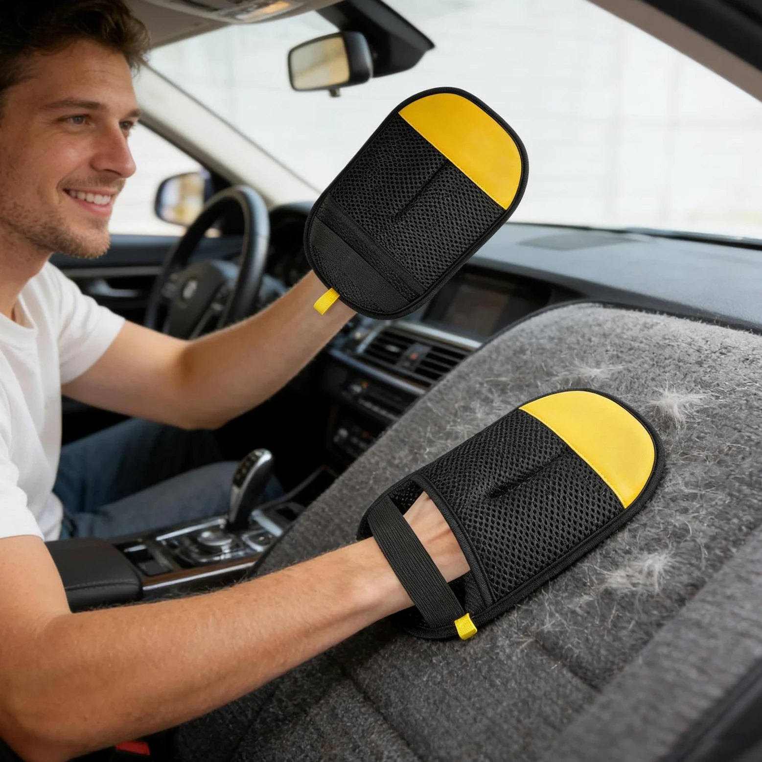 Guanto Rimuovi Pelo Gatto Attrezzi Pulizia Ergonomici Riutilizzabili | Guanto per Rimozione Pelo di Cani e Gatti Per Bagno Massaggio Tappeto Mobili Sedile Auto Biancheria