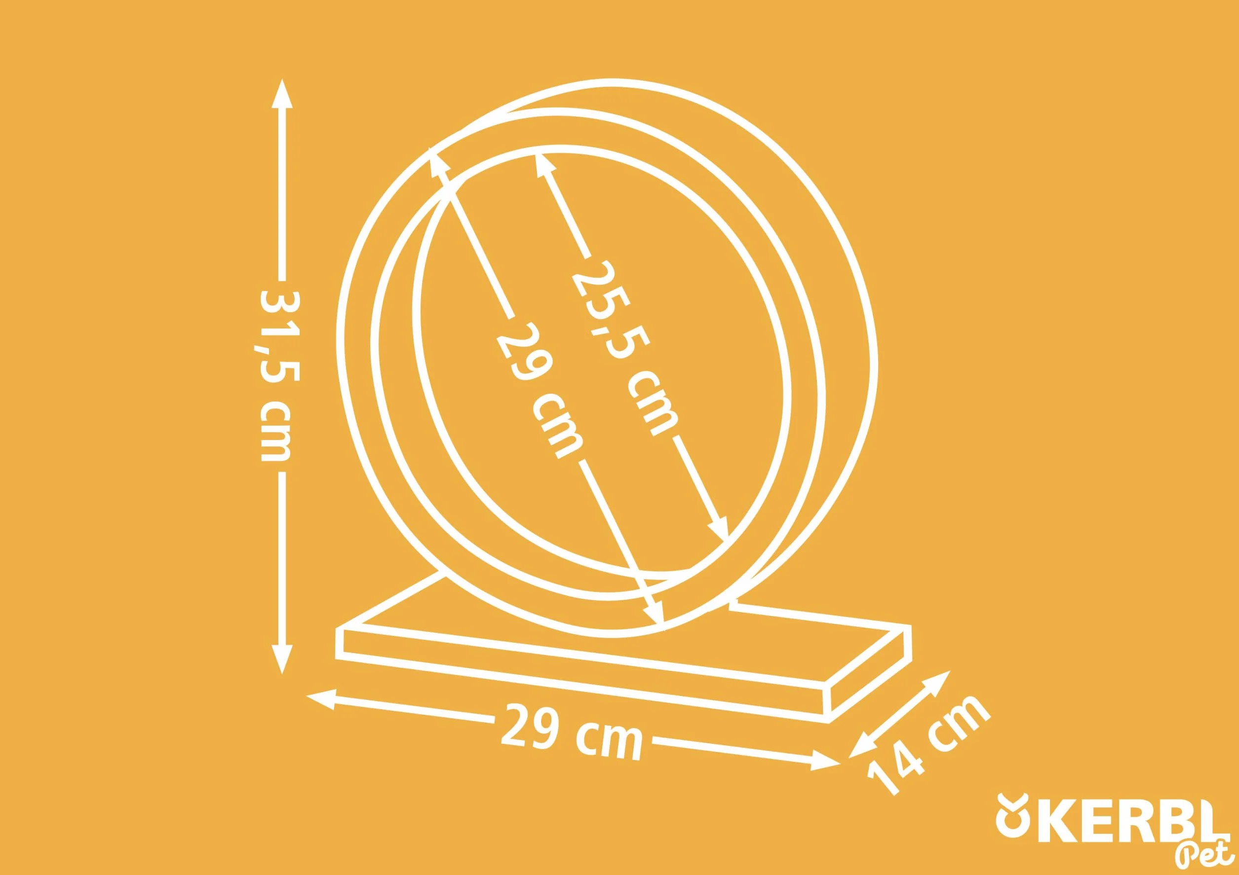 Kerbl Pet Ruota per criceti in legno, Ø 29cm, con superficie in sughero, chiusa, sicura, delicata sulle unghie, silenziosa, ideale per criceti e altri piccoli roditori