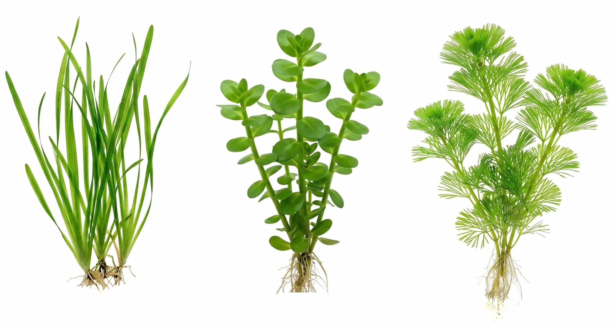 Set 3 Piante Vere Acquario: Vallisneria, Bacopa, Cabomba - Kit Piante Vive per Pesci d'Acqua Dolce, Facili da Coltivare e Ideali per Principianti in Ogni Acquario