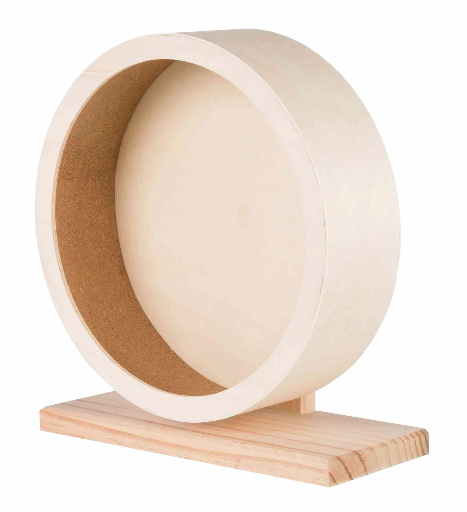 TRIXIE Ruota per esercizio con cuscinetto a sfere per criceti – Superficie in sughero – Silenziosa & fluida – Legno non trattato – ø 28 cm – Certificata benessere animale