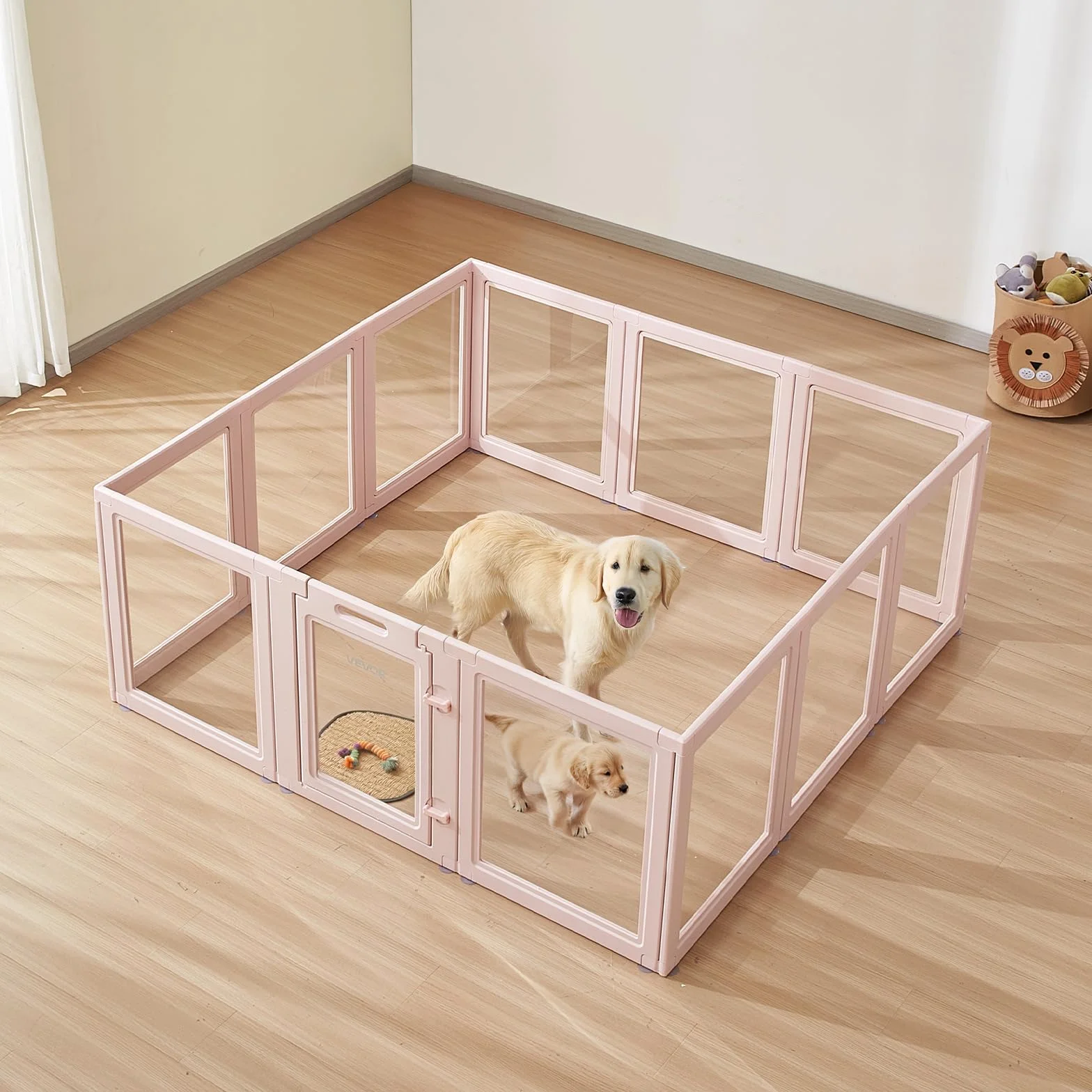 VEVOR Recinto per Parto Cani 154x150x60 cm Plastica Impermeabile per Taglia Grande