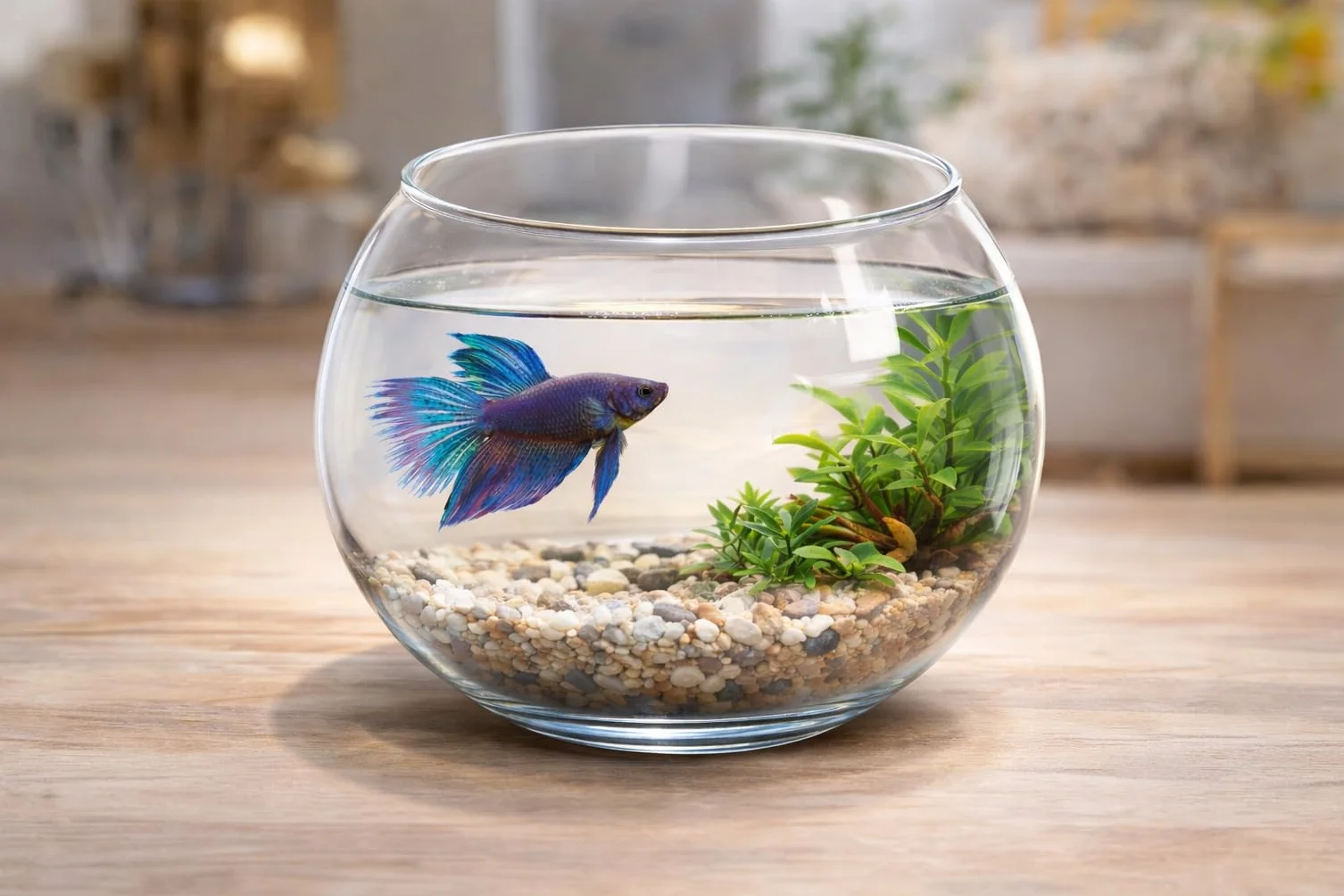Boccia per Pesci in Vetro 25 cm – Acquario Sferico Trasparente per Pesci Rossi, Betta e Piante Acquatiche