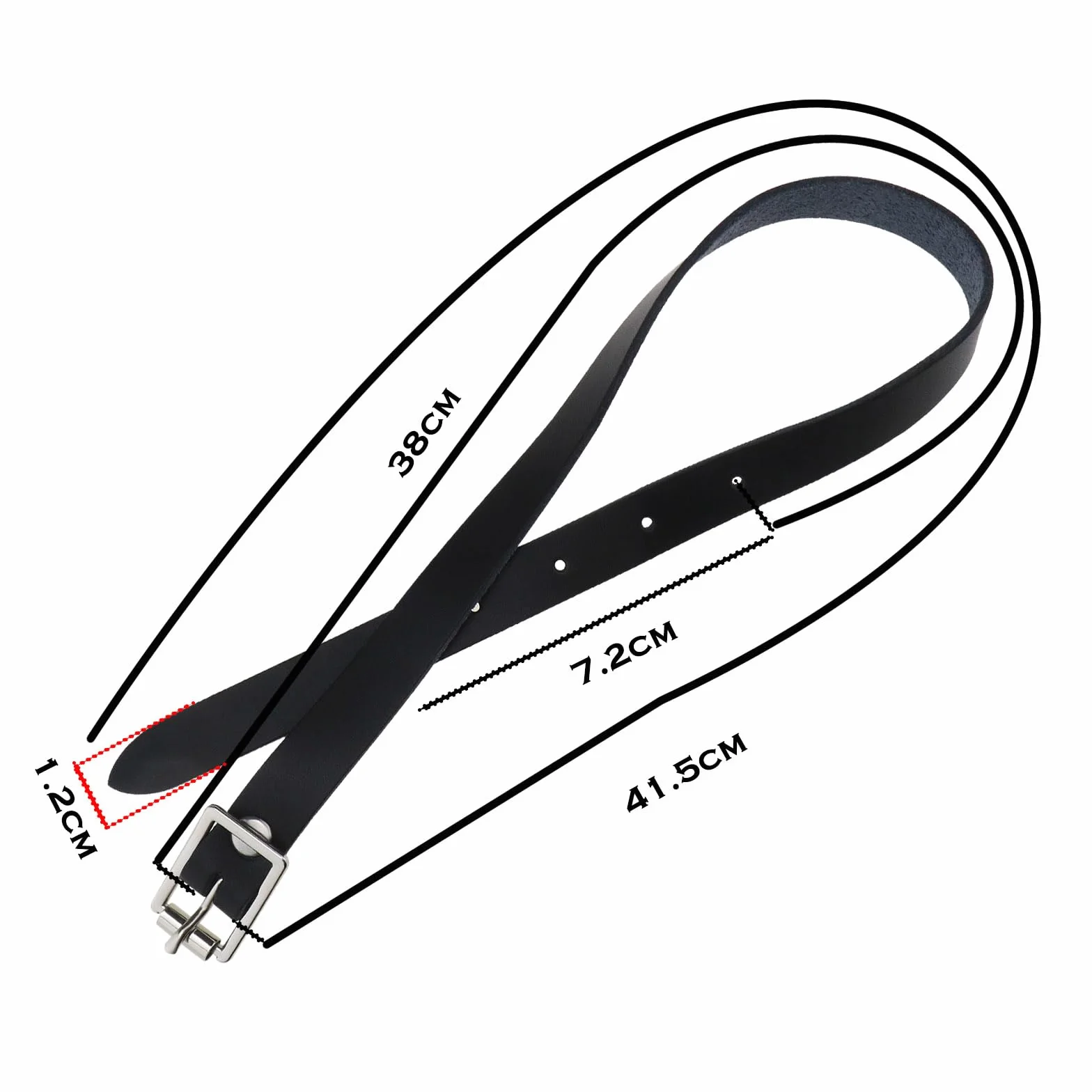 2 Pezzi Cinghie da Equitazione in Pelle PU Cinturino Sperone in Pelle PU Cinturino Regolabile con Fibbia in Acciaio Inossidabile per Scuderie Competizioni Equestri Pratica Quotidiana