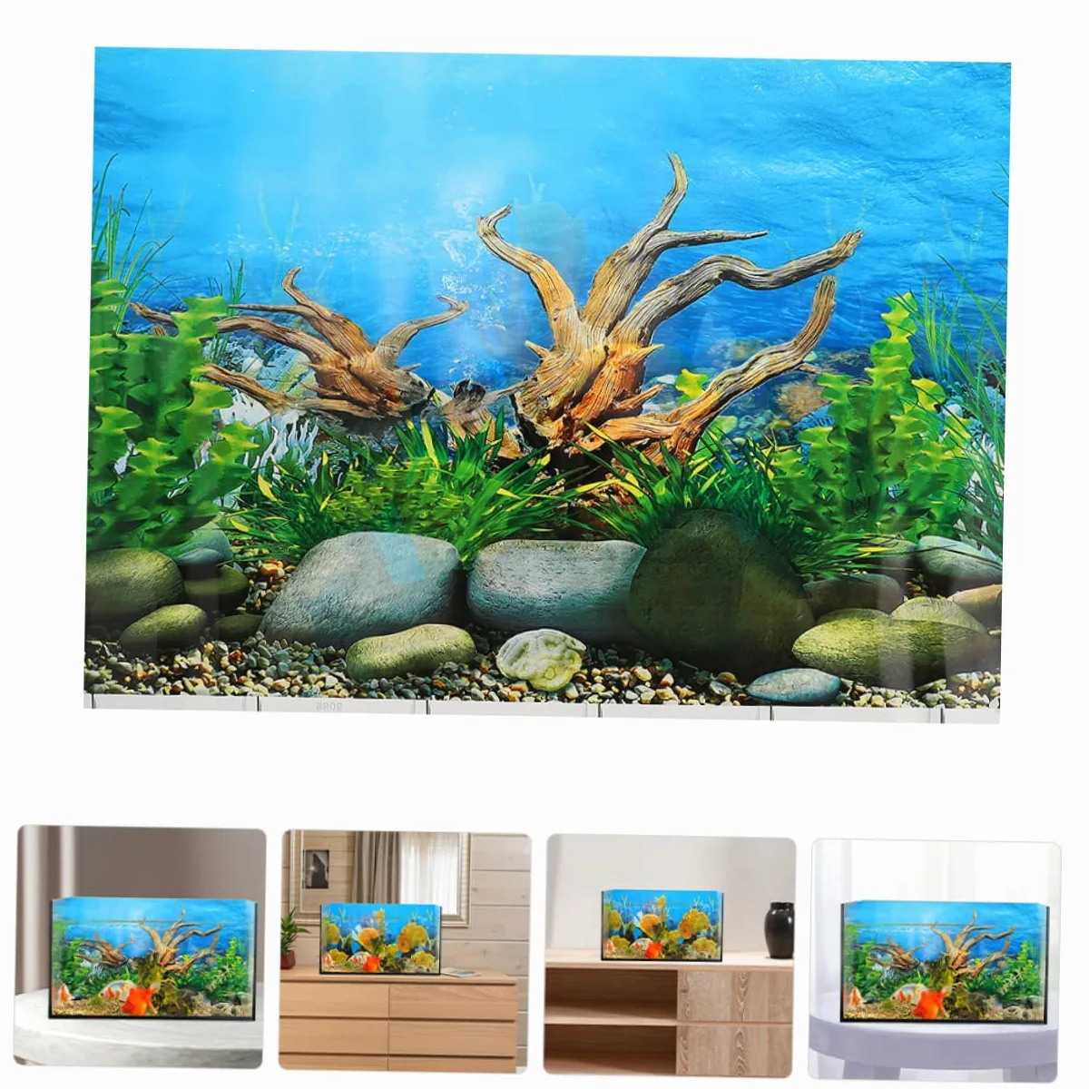 Toyvian 4 Pezzi Sfondo del Serbatoio del Pesce pianta Lo Sfondo dell'acquario Si aggrappa Acquatico impostore sfondi di Decorazioni per acquari Decorazione del Serbatoio del Pesce Vinile