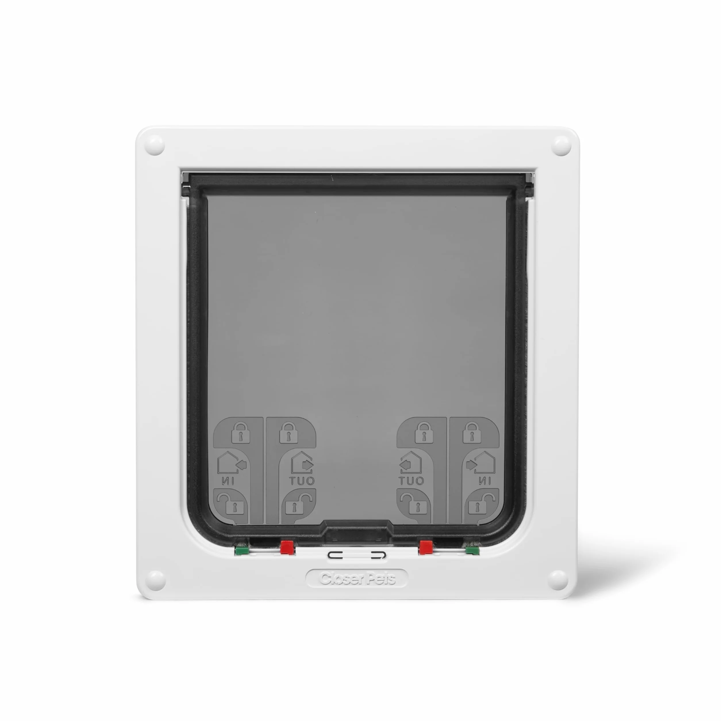 Cat Mate Gattaiola con Chiusura a 4 Vie per Gatti Grandi e Cani di Piccola Taglia, Facile Installazione su Porte UPVC, Vetro e Porte in Legno - Bianco