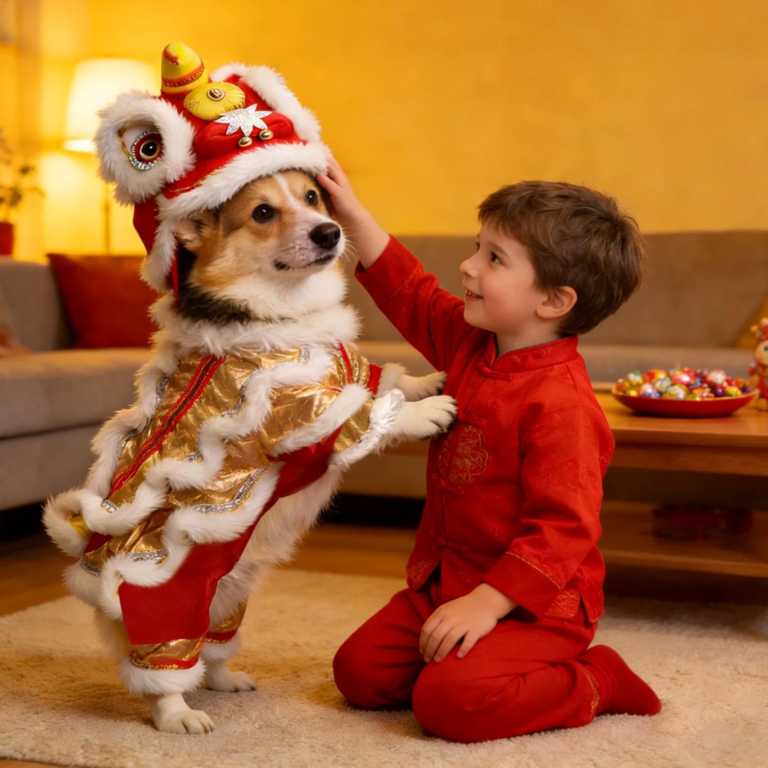 Vestito Per Gatto Danza Del Leone - Abbigliamento Per Cuccioli Travestimenti | Abbigliamento Da Cani Capodanno,Per Feste Tema Carnevale Raduni Famiglia Capodanno Cinese Giardino Casa Eventi Sociali