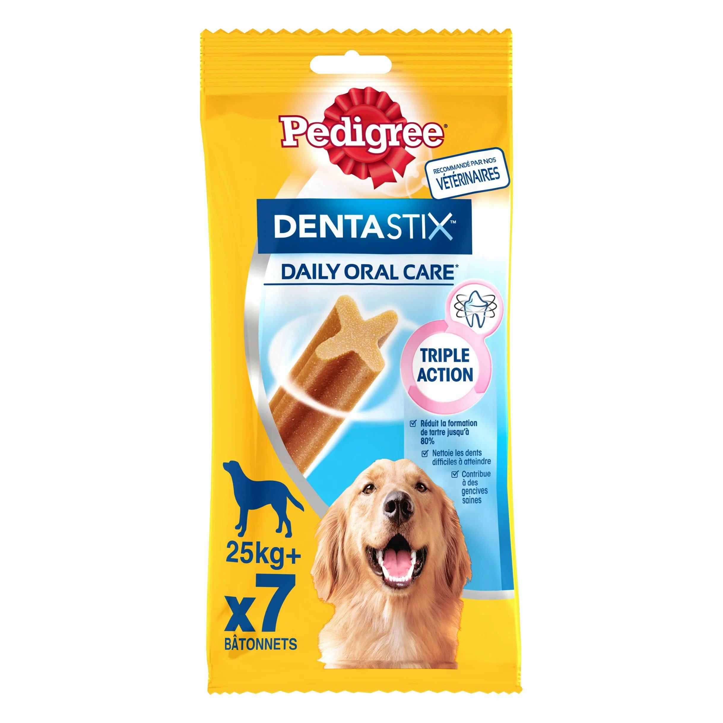 Pedigree DentaStix Daily Oral Care - Bastoncini da masticare per cani di grandi dimensioni - per una buona igiene orale - 10 confezioni da 7 bastoncini