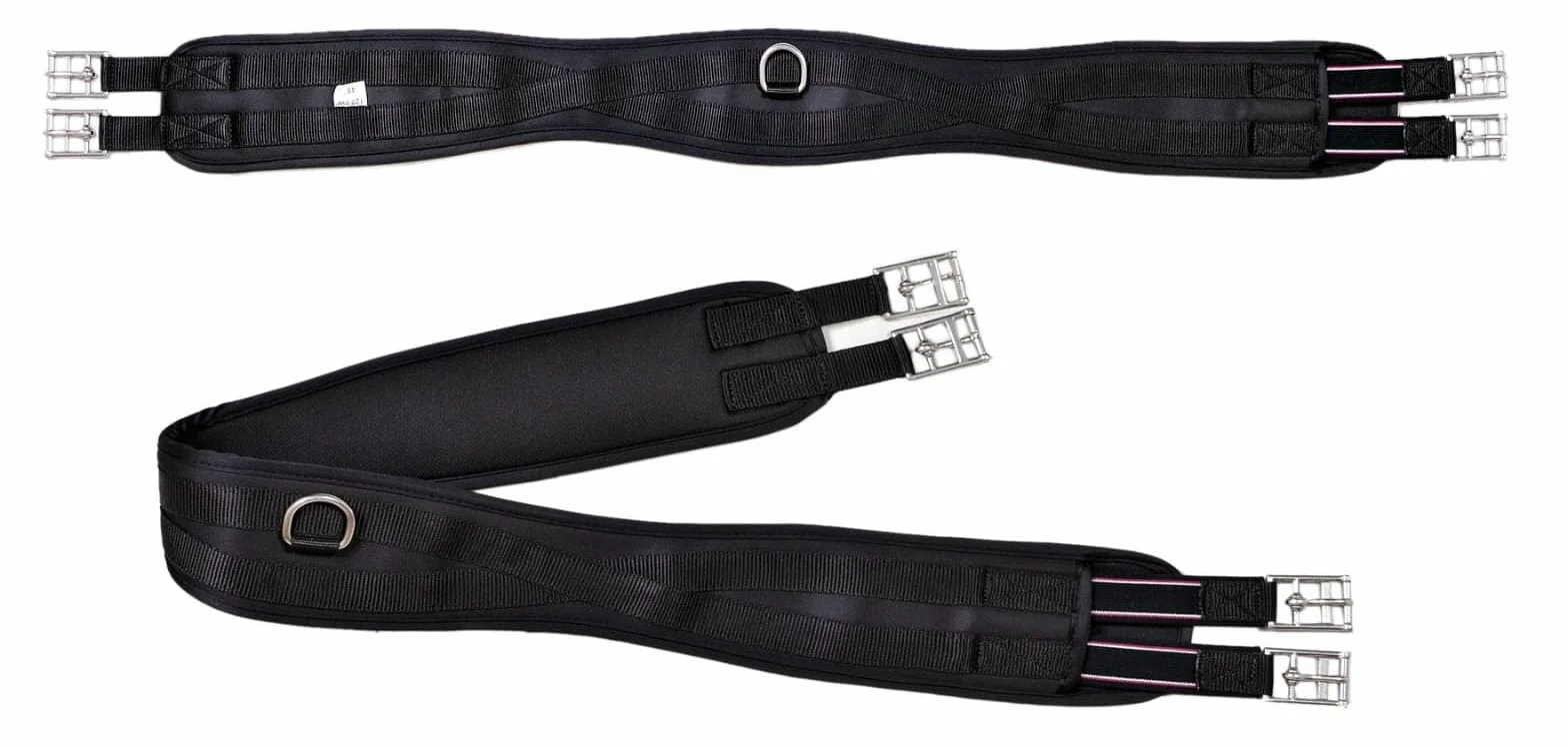 Preto Sottopancia sintetica per cavalli, sellino da salto in morbido neoprene e imbottitura con estremità elasticizzata, anatomico, anti-pula e anti-gallo, comfort ammortizzante, forma ergonomica,