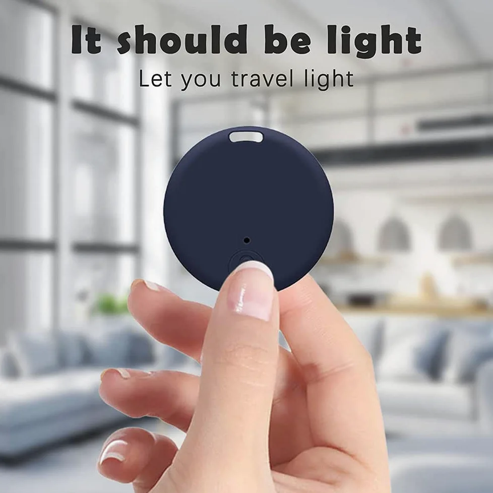 Localizzatore GPS portatile Bluetooth 5.0 con anello a strappo, dispositivo anti-perdita intelligente, dispositivo impermeabile, localizzatore di animali domestici per cani, gatti, portafogli,Blu