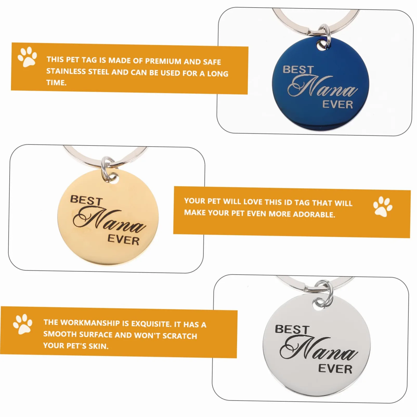 minkissy 20 Pz Identificazione dell'animale domestico medaglietta vuota targhette identificative per cani etichette cucciolo collare per cani con targhetta collare con per cani scritte