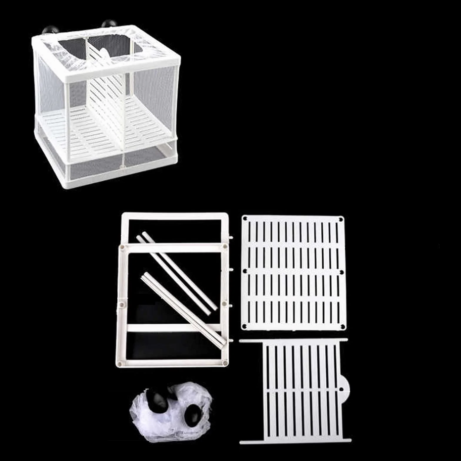 2 Pezzi Scatola di Allevamento, Scatola di Allevamento in Plastica, Incubatrice per Pesci D'acquario, Adatto per Acquari, Isolare Piantine e Sostenere l'incubazione e la Riproduzione (Bianco)