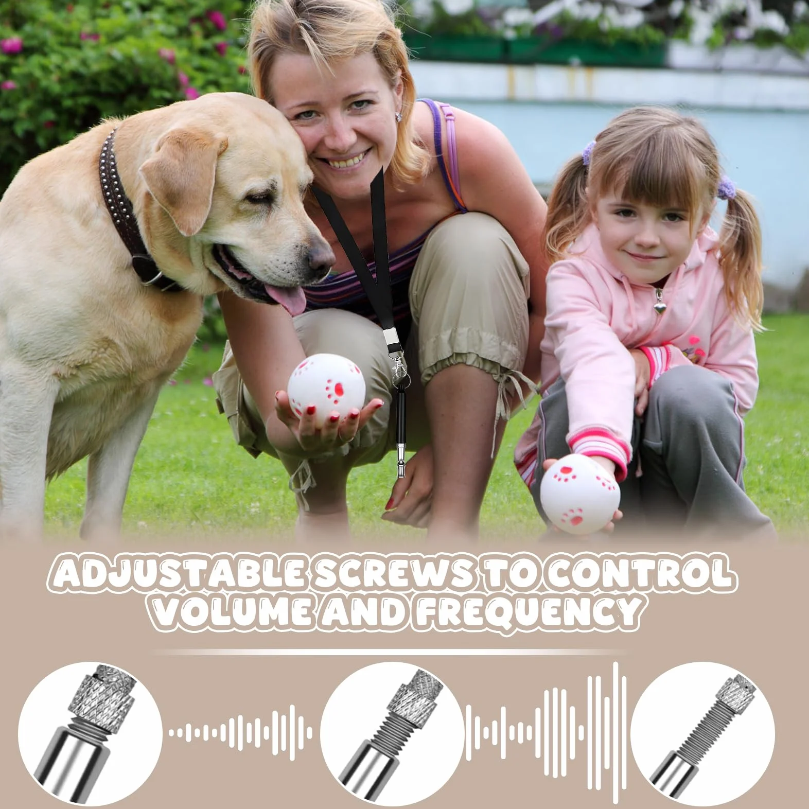 Fischietto Ultrasuoni per Cani con Clicker Fischietto per Cani con 2 Cordini Forte e a Lungo Raggio Fischietto per L'addestramento del Cane Adatto per la Maggior Parte delle Razze