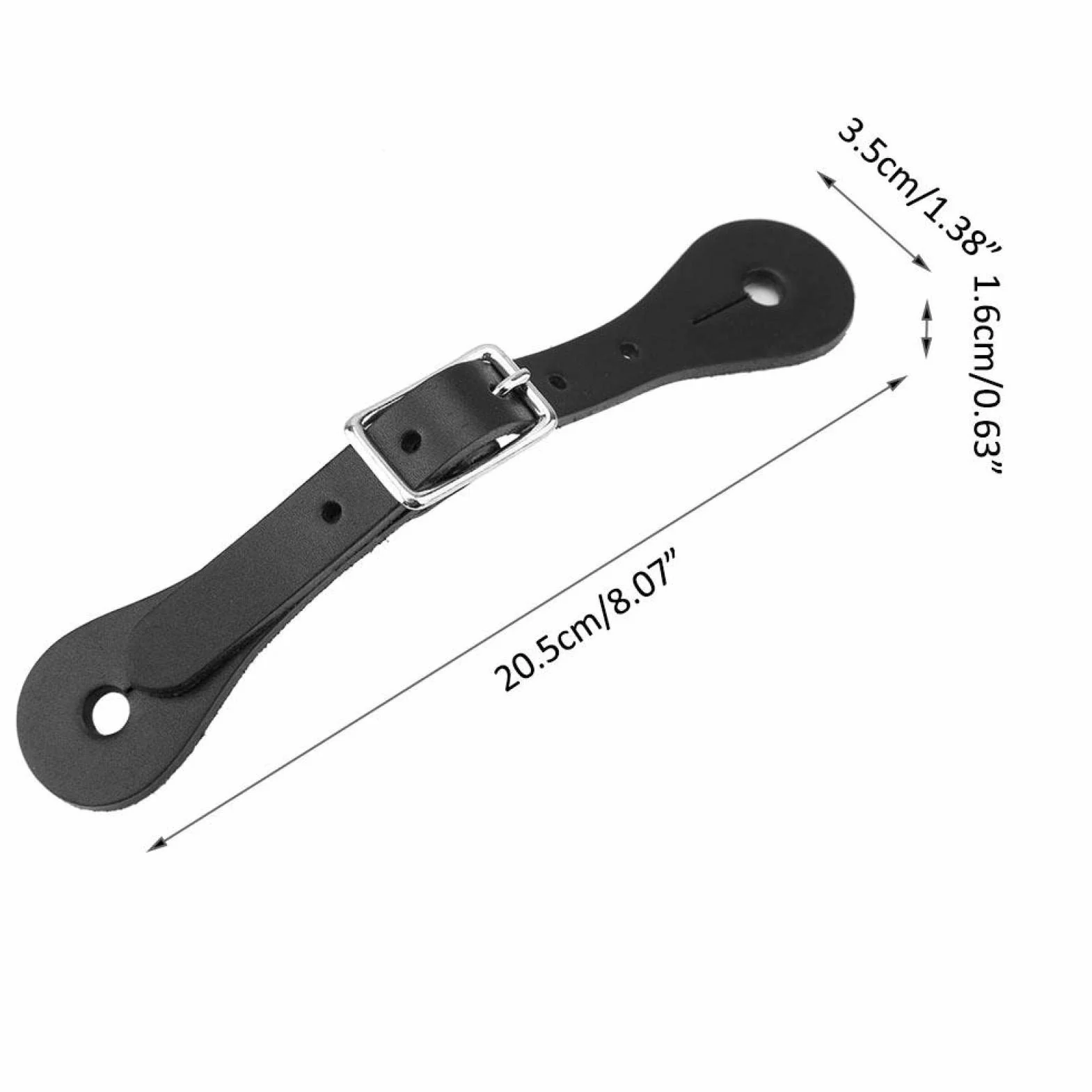 Wosune Cinturino per sperone per Cavallo, Cinturino per Cavallo Accessori per Equitazione Leatherw 1 Paio per Cintura per Equitazione per Cintura in Pelle Nera per Accessorio per Cavallo(Black)