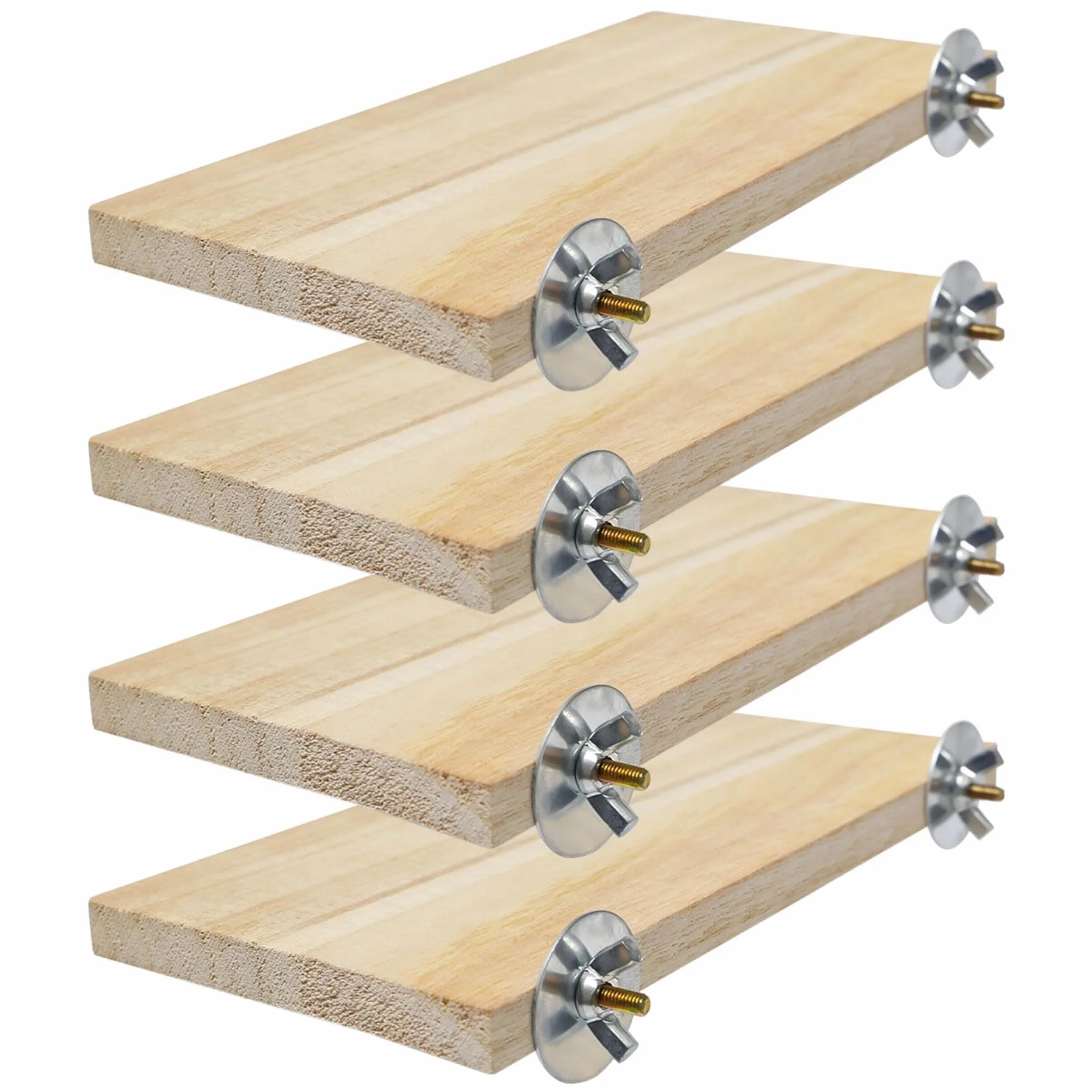 4 Pezzi Piattaforma in Legno per Uccelli Piattaforma di Arrampicata Posatoi in Legno di Uccelli Rettangolo Trampolino in Legno Naturale per Piccoli Animali, Pappagalli, Cincillà, Criceti
