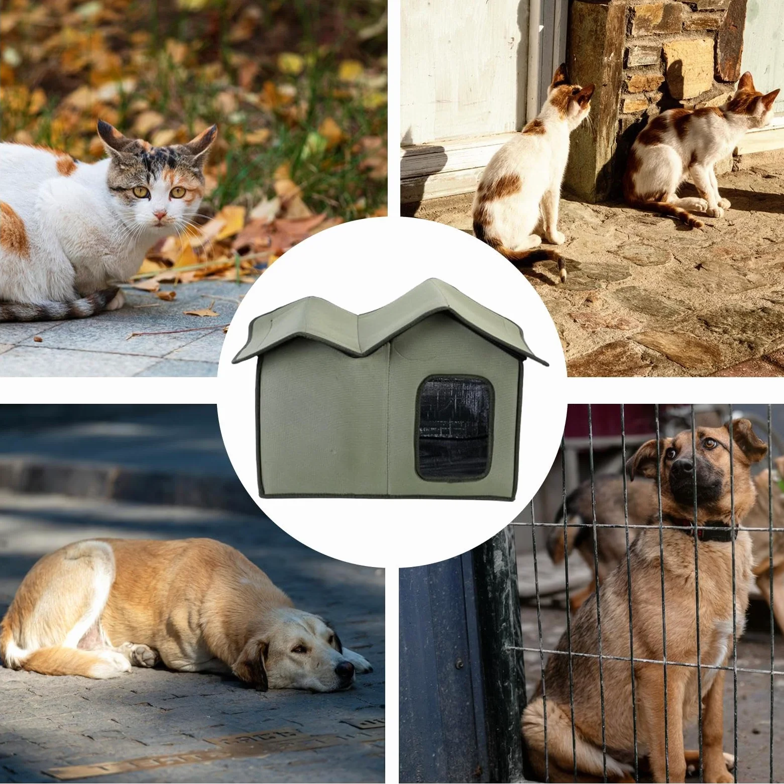 Casetta Per Gatti Da Esterno Rifugio Temporaneo Impermeabile Animali | Rifugio Esterno Per Gatti Giardino Balcone Patio Inverno Campeggio Gatti