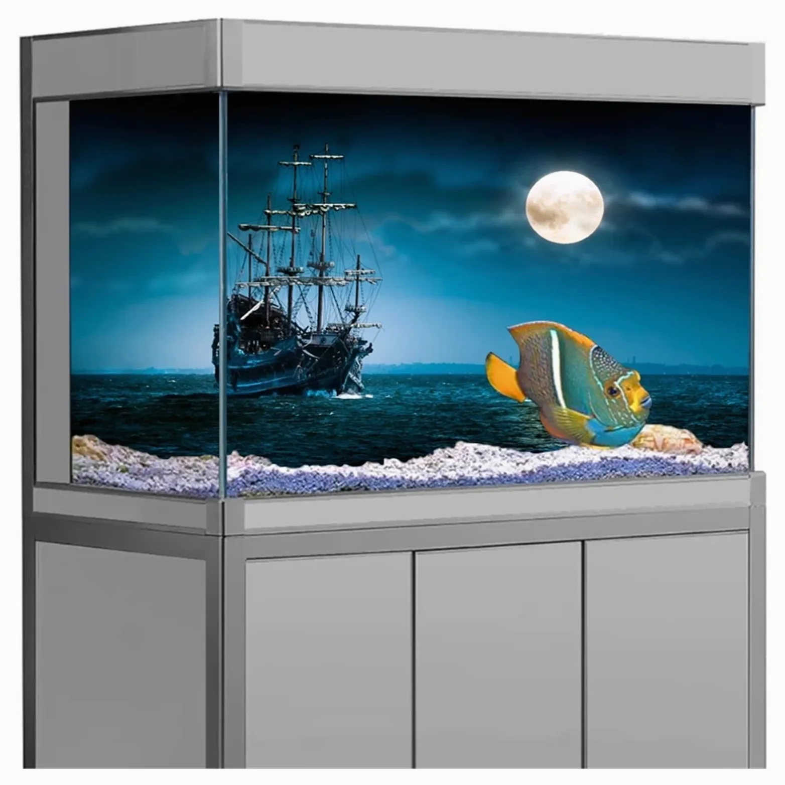 Adesivo for Sfondo Acquario, Poster con Cielo Notturno, Decorazione for, Carta da Parati autoadesiva(41x 122cm)