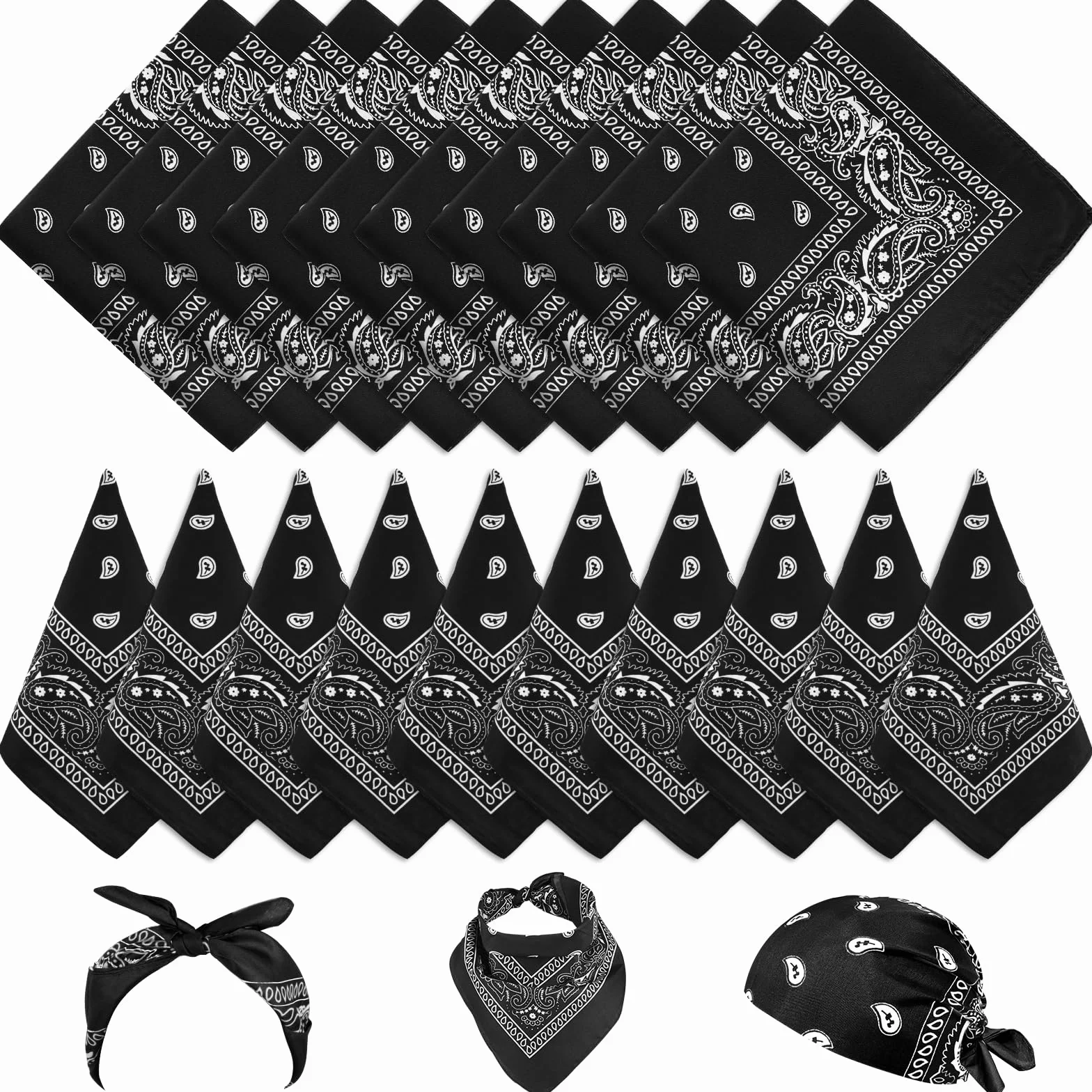 Paisley Bandana Assortite Cowboy Poliestere Copricapo