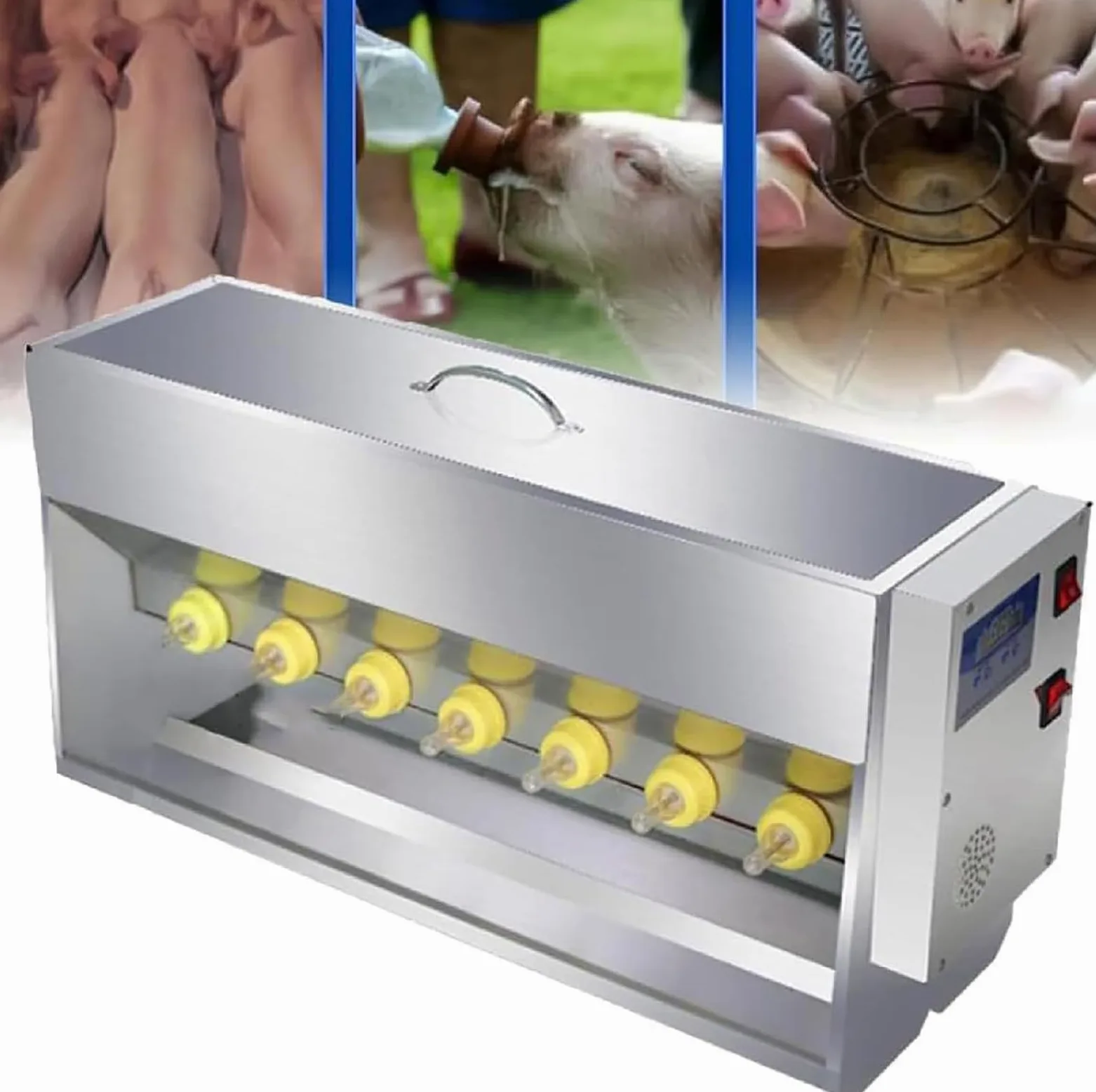 Biberon automatico a temperatura costante, capezzoli in silicone, per un'alimentazione efficiente in fattorie e pascoli