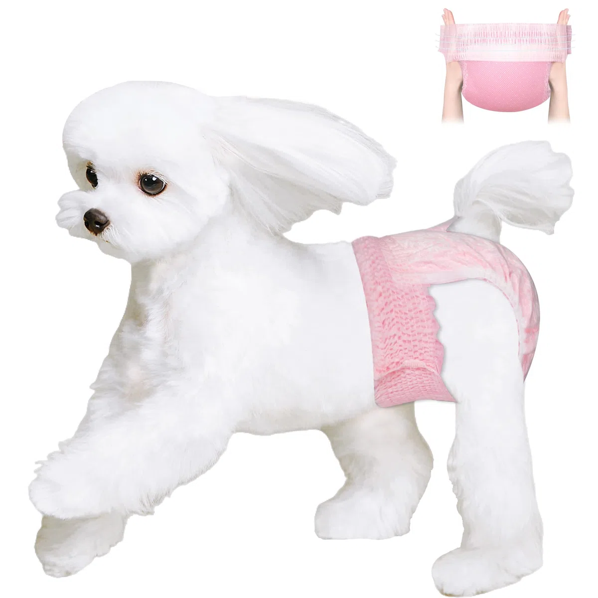Pannolini usa e getta per cani femminili, elastici in vita completamente avvolti, super assorbenti a prova di perdite, pannolini per cuccioli femminili per cagnolini nel periodo di calore, minzione