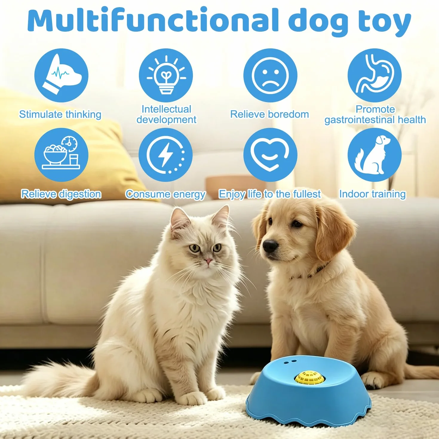 Lick Bowl per cani, Dispenser per leccare la palla, Dog Lick Toy, Giocattoli per cani e gatti per cibo liquido, Ciotola da leccare per cani, Cane Slow Feeder Lick Bowl, per addestramento, alime (A)