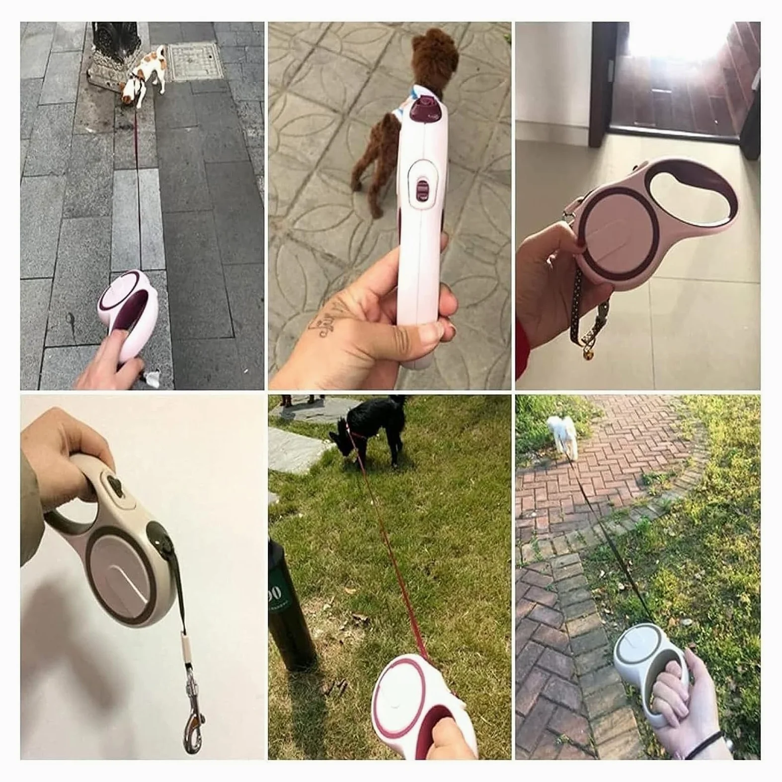 Guinzaglio Estensibile 5 M Flexi Per Cani Fino A 20 Kg, Manico Antiscivolo Con Blocco E Sblocco Rapido, Espandibile Fino A 5m Addestramento Automatico Per Cani Retrattile ( Color : Pink , Size : 3m )